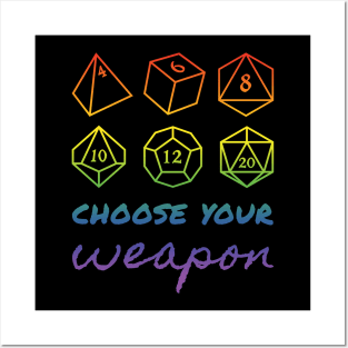 Colorful Rainbow RPG Dice Set - Choose Your Weapon Posters and Art